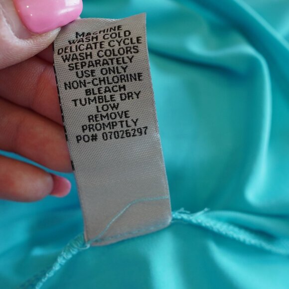 Catherines 6X Turquoise‎ Crochet Overlay Top Boho Poncho Style Plus Size - Picture 8 of 10